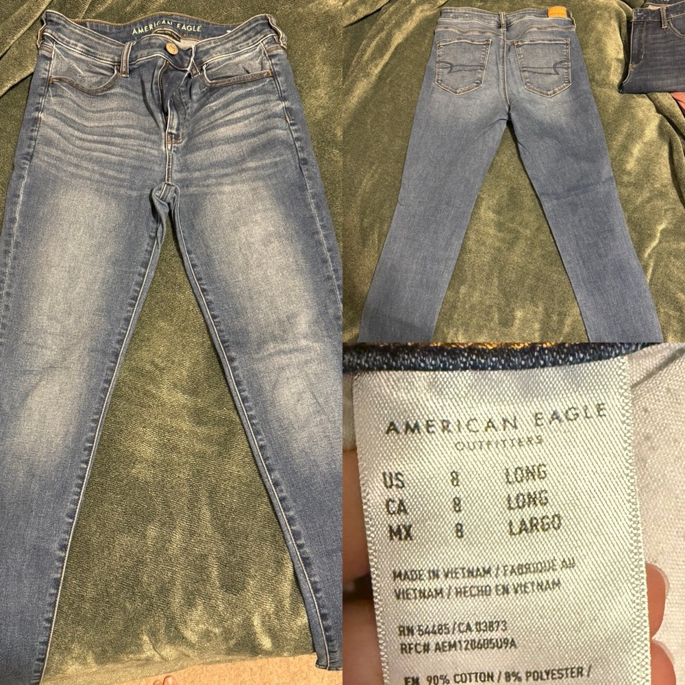 American Eagle Outfitters Women's Light Blue Skinny Jeans